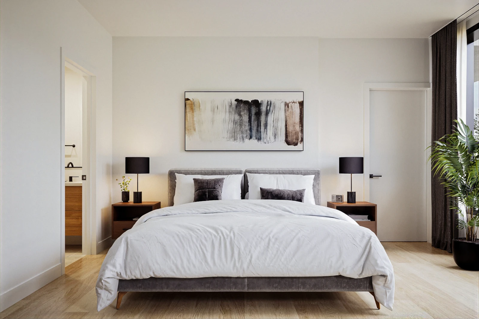 Le Lafontaine : Vues intérieures de l’unité modèle - Chambre des maitres