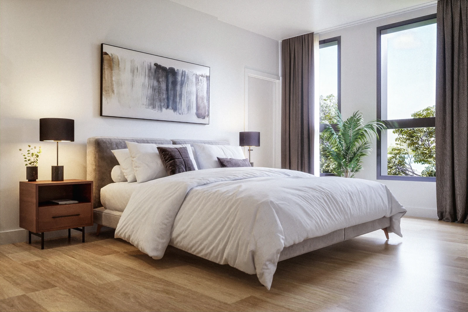 Le Lafontaine : Vues intérieures de l’unité modèle - Chambre des maitres